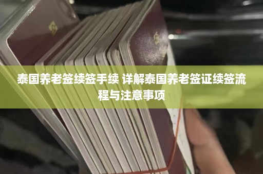 泰国养老签续签手续 详解泰国养老签证续签流程与注意事项  第1张