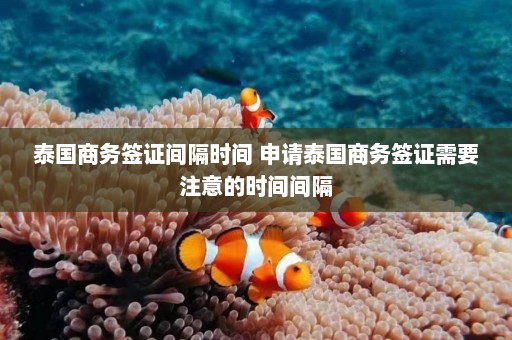 泰国商务签证间隔时间 申请泰国商务签证需要注意的时间间隔