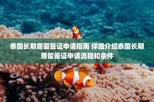 泰国长期居留签证申请指南 详细介绍泰国长期居留签证申请流程和条件