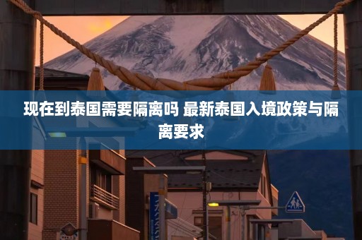 现在到泰国需要隔离吗 最新泰国入境政策与隔离要求