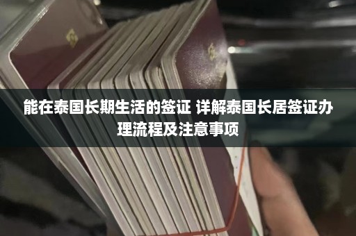 能在泰国长期生活的签证 详解泰国长居签证办理流程及注意事项  第1张