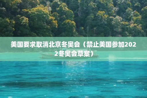 美国要求取消北京冬奥会（禁止美国参加2022冬奥会草案）