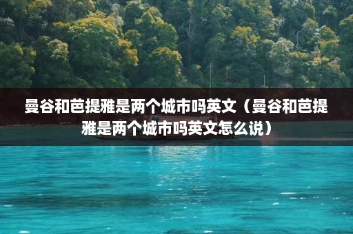 曼谷和芭提雅是两个城市吗英文（曼谷和芭提雅是两个城市吗英文怎么说）