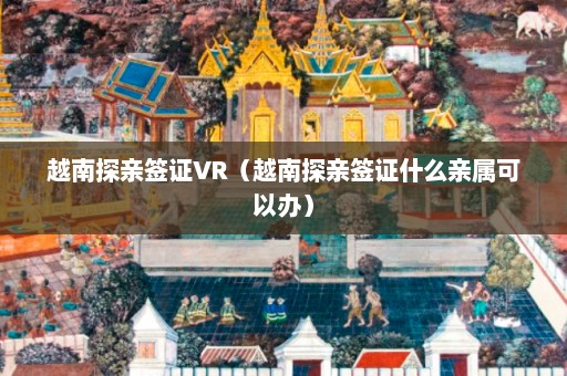 越南探亲签证VR（越南探亲签证什么亲属可以办）  第1张