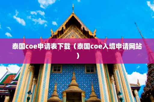 泰国coe申请表下载（泰国coe入境申请网站）  第1张