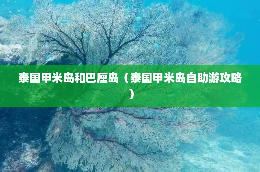 泰国甲米岛和巴厘岛（泰国甲米岛自助游攻略）