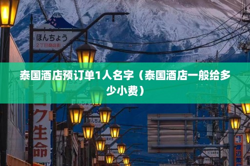 泰国酒店预订单1人名字（泰国酒店一般给多少小费）