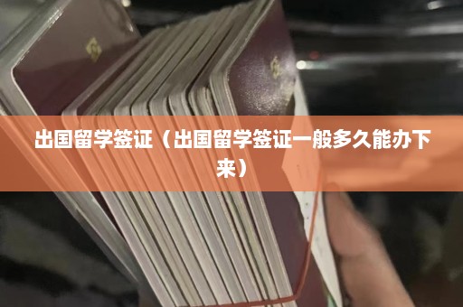 出国留学签证（出国留学签证一般多久能办下来）  第1张