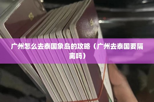 广州怎么去泰国象岛的攻略（广州去泰国要隔离吗）  第1张