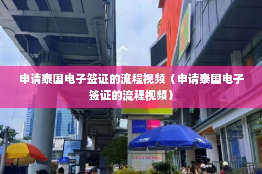 申请泰国电子签证的流程视频（申请泰国电子签证的流程视频）  第1张