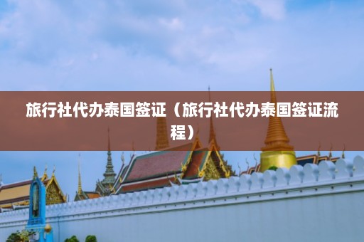 旅行社代办泰国签证（旅行社代办泰国签证流程）  第1张