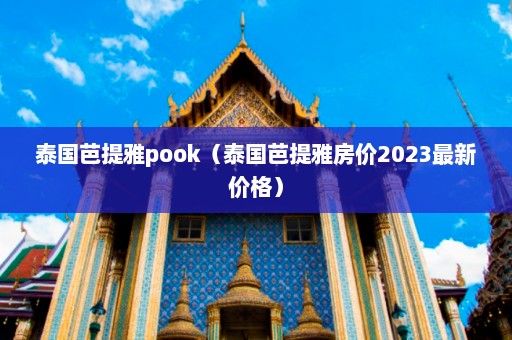 泰国芭提雅pook（泰国芭提雅房价2023最新价格）  第1张