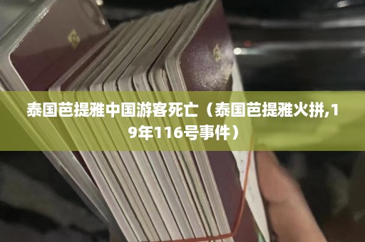 泰国芭提雅中国游客死亡（泰国芭提雅火拼,19年116号事件）  第1张