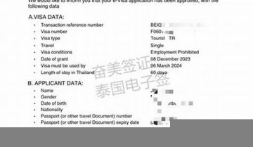 泰国电子签补旅行计划